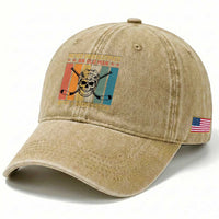 Retro Ice Hockey Player Washed Cotton Baseball Cap Funny Never Underestimate An Old Man