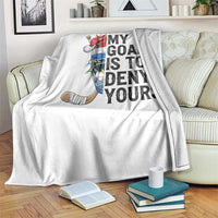 My Goal Is To Deny Yours Throw Blanket Ice Hockey Helmet Christmas Gift - Wonder Print Shop