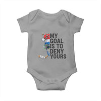 My Goal Is To Deny Yours Baby Onesie Ice Hockey Helmet Christmas Gift - Wonder Print Shop