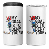 My Goal Is To Deny Yours 4 in 1 Can Cooler Tumbler Ice Hockey Helmet Christmas Gift - Wonder Print Shop