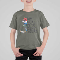 My Goal Is To Deny Yours T Shirt For Kid Ice Hockey Helmet Christmas Gift - Wonder Print Shop