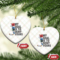 My Goal Is To Deny Yours Ceramic Ornament Ice Hockey Helmet Christmas Gift - Wonder Print Shop