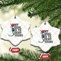 My Goal Is To Deny Yours Ceramic Ornament Ice Hockey Helmet Christmas Gift - Wonder Print Shop