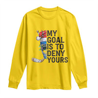 My Goal Is To Deny Yours Long Sleeve Shirt Ice Hockey Helmet Christmas Gift - Wonder Print Shop
