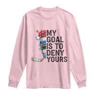 My Goal Is To Deny Yours Long Sleeve Shirt Ice Hockey Helmet Christmas Gift - Wonder Print Shop