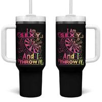 I Am Sexy And I Throw It Tumbler With Handle Sexy Dart Player Gift - Wonder Print Shop