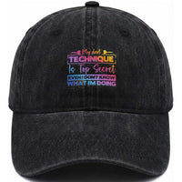My Dart Technique Is Top Secret Washed Cotton Baseball Cap Funny Dartist Gift