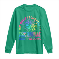My Dart Technique Is Top Secret Long Sleeve Shirt Vintage Tie Dye Dart Lover - Wonder Print Shop