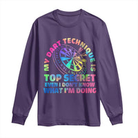 My Dart Technique Is Top Secret Long Sleeve Shirt Vintage Tie Dye Dart Lover - Wonder Print Shop