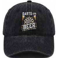 Darts And Beer That Is Why I Am Here Washed Cotton Baseball Cap Funny Pub Game Darts Lover Gift