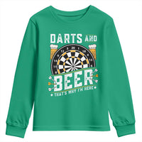 Darts And Beer That Is Why I Am Here Youth Sweatshirt Funny Pub Game Darts Lover Gift - Wonder Print Shop