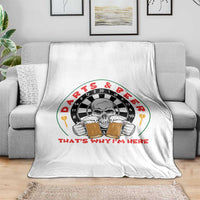 Funny Skeleton Darts Player Beer Lover Throw Blanket That Is Why I Am Here - Wonder Print Shop