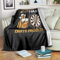 Funny Beer Drinking Darts Problem Throw Blanket Dart Player Team Gift - Wonder Print Shop
