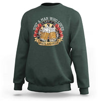 Just A Man Who Loves Darts And Beer Sweatshirt Funny Dart Player - Wonder Print Shop