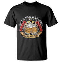 Just A Man Who Loves Darts And Beer T Shirt Funny Dart Player - Wonder Print Shop