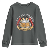 Just A Man Who Loves Darts And Beer Youth Sweatshirt Funny Dart Player - Wonder Print Shop