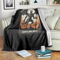 Funny Jersey Devil Loves Darts And Beer Throw Blanket Cryptid Lover Gift - Wonder Print Shop