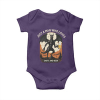 Funny Jersey Devil Loves Darts And Beer Baby Onesie Cryptid Lover Gift - Wonder Print Shop