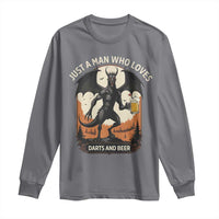 Funny Jersey Devil Loves Darts And Beer Long Sleeve Shirt Cryptid Lover Gift - Wonder Print Shop
