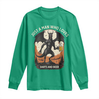 Funny Jersey Devil Loves Darts And Beer Long Sleeve Shirt Cryptid Lover Gift - Wonder Print Shop