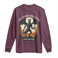 Funny Jersey Devil Loves Darts And Beer Long Sleeve Shirt Cryptid Lover Gift - Wonder Print Shop