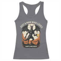 Funny Jersey Devil Loves Darts And Beer Racerback Tank Top Cryptid Lover Gift - Wonder Print Shop
