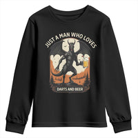 Funny Jersey Devil Loves Darts And Beer Youth Sweatshirt Cryptid Lover Gift - Wonder Print Shop