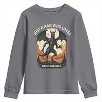 Funny Jersey Devil Loves Darts And Beer Youth Sweatshirt Cryptid Lover Gift - Wonder Print Shop
