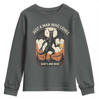 Funny Jersey Devil Loves Darts And Beer Youth Sweatshirt Cryptid Lover Gift - Wonder Print Shop