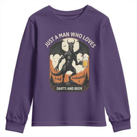 Funny Jersey Devil Loves Darts And Beer Youth Sweatshirt Cryptid Lover Gift - Wonder Print Shop