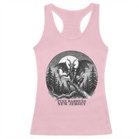 Jersey Devil Playing Dart Racerback Tank Top Gothic Horror Gift Pine Barrens New Jersey - Wonder Print Shop