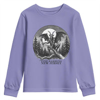 Jersey Devil Playing Dart Youth Sweatshirt Gothic Horror Gift Pine Barrens New Jersey - Wonder Print Shop