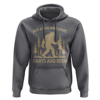 Funny Bigfoot Just A Man Who Loves Darts And Beer Gift Hoodie - Wonder Print Shop