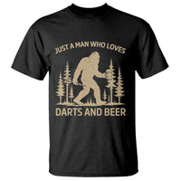 Funny Bigfoot Just A Man Who Loves Darts And Beer Gift T Shirt - Wonder Print Shop