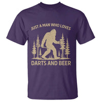Funny Bigfoot Just A Man Who Loves Darts And Beer Gift T Shirt - Wonder Print Shop
