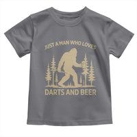 Funny Bigfoot Just A Man Who Loves Darts And Beer Gift Toddler T Shirt - Wonder Print Shop
