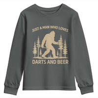 Funny Bigfoot Just A Man Who Loves Darts And Beer Gift Youth Sweatshirt - Wonder Print Shop
