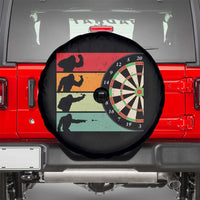 Funny Bigfoot Dart Player Crytid Sunset Retro Vintage Spare Tire Cover Dartist Gift - Wonder Print Shop