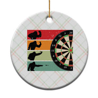 Funny Bigfoot Dart Player Crytid Sunset Retro Vintage Ceramic Ornament Dartist Gift - Wonder Print Shop