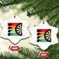 Funny Bigfoot Dart Player Crytid Sunset Retro Vintage Ceramic Ornament Dartist Gift - Wonder Print Shop