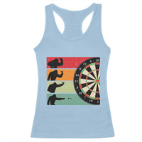 Funny Bigfoot Dart Player Crytid Sunset Retro Vintage Racerback Tank Top Dartist Gift - Wonder Print Shop