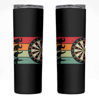 Funny Bigfoot Dart Player Crytid Sunset Retro Vintage Skinny Tumbler Dartist Gift - Wonder Print Shop