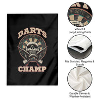 Darts Player Champion Garden Flag Skull Dartboard Retro Style - Wonder Print Shop