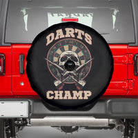 Darts Player Champion Spare Tire Cover Skull Dartboard Retro Style - Wonder Print Shop