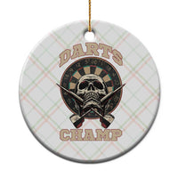 Darts Player Champion Ceramic Ornament Skull Dartboard Retro Style - Wonder Print Shop