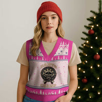 Darts Player Champion V-Neck Knit Sweater Vest Skull Dartboard Retro Style - Wonder Print Shop