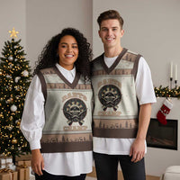 Darts Player Champion V-Neck Knit Sweater Vest Skull Dartboard Retro Style - Wonder Print Shop