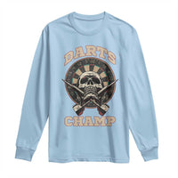 Darts Player Champion Long Sleeve Shirt Skull Dartboard Retro Style - Wonder Print Shop