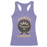Darts Player Champion Racerback Tank Top Skull Dartboard Retro Style - Wonder Print Shop