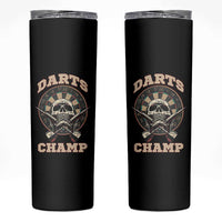 Darts Player Champion Skinny Tumbler Skull Dartboard Retro Style - Wonder Print Shop